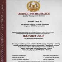 Prime Group certificate held by Prime Events & Conferences