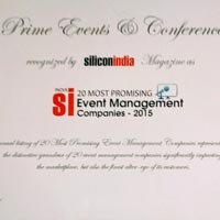 Silicon India certificate held by Prime Events & Conferences